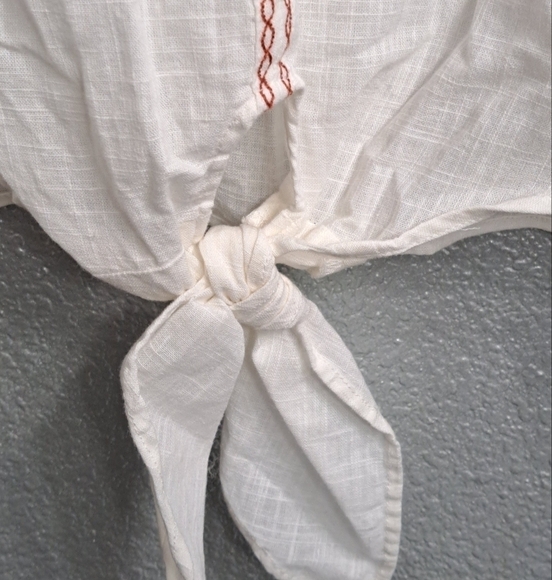 NWT Boho Calligraphie Cream Blouse With Front Tie Size S - Picture 12 of 13